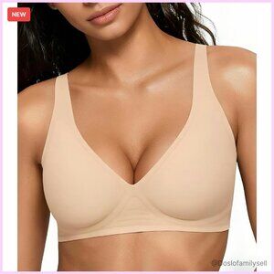 Wireless Push Up Bra Seamless Deep V Plunge Supportive Everyday Bralette